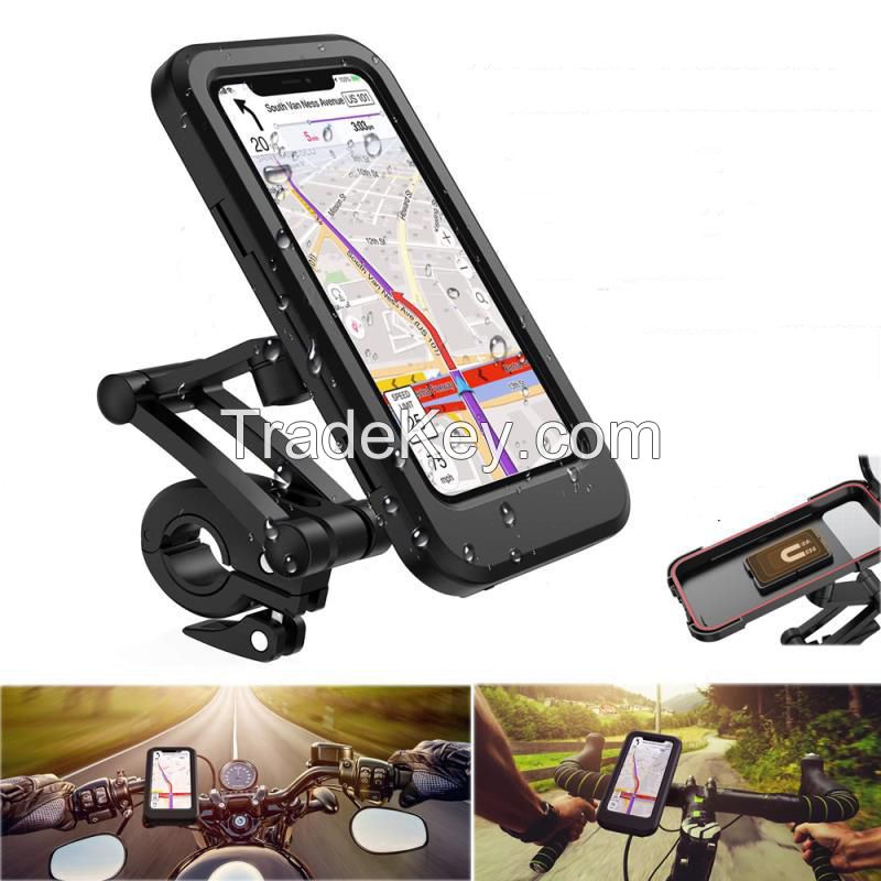 Bicycle motorcycle IPX4 level waterproof mobile phone holder rainproof mobile phone case folding magnetic navigation bracket