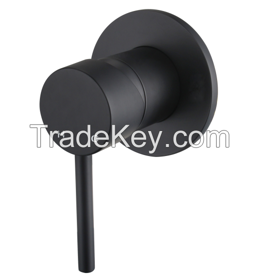 sanitary ware Watermark Matt Black Round Hot Cold Water Wall Mounted Shower Mixer With Single Handle