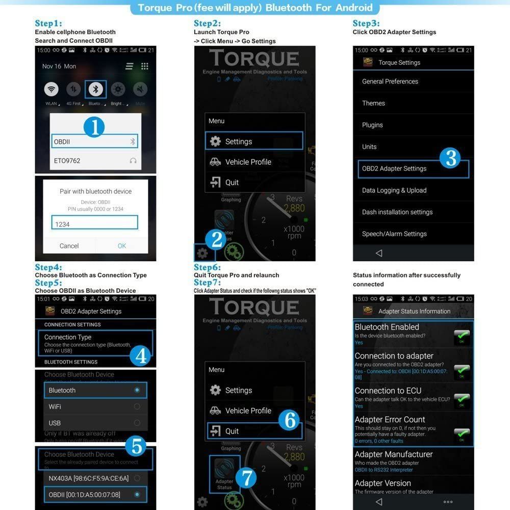 Obdii Obd2 Bluetooth Car Diagnostic Scan Tool Auto Obd Scanner For Android Devices