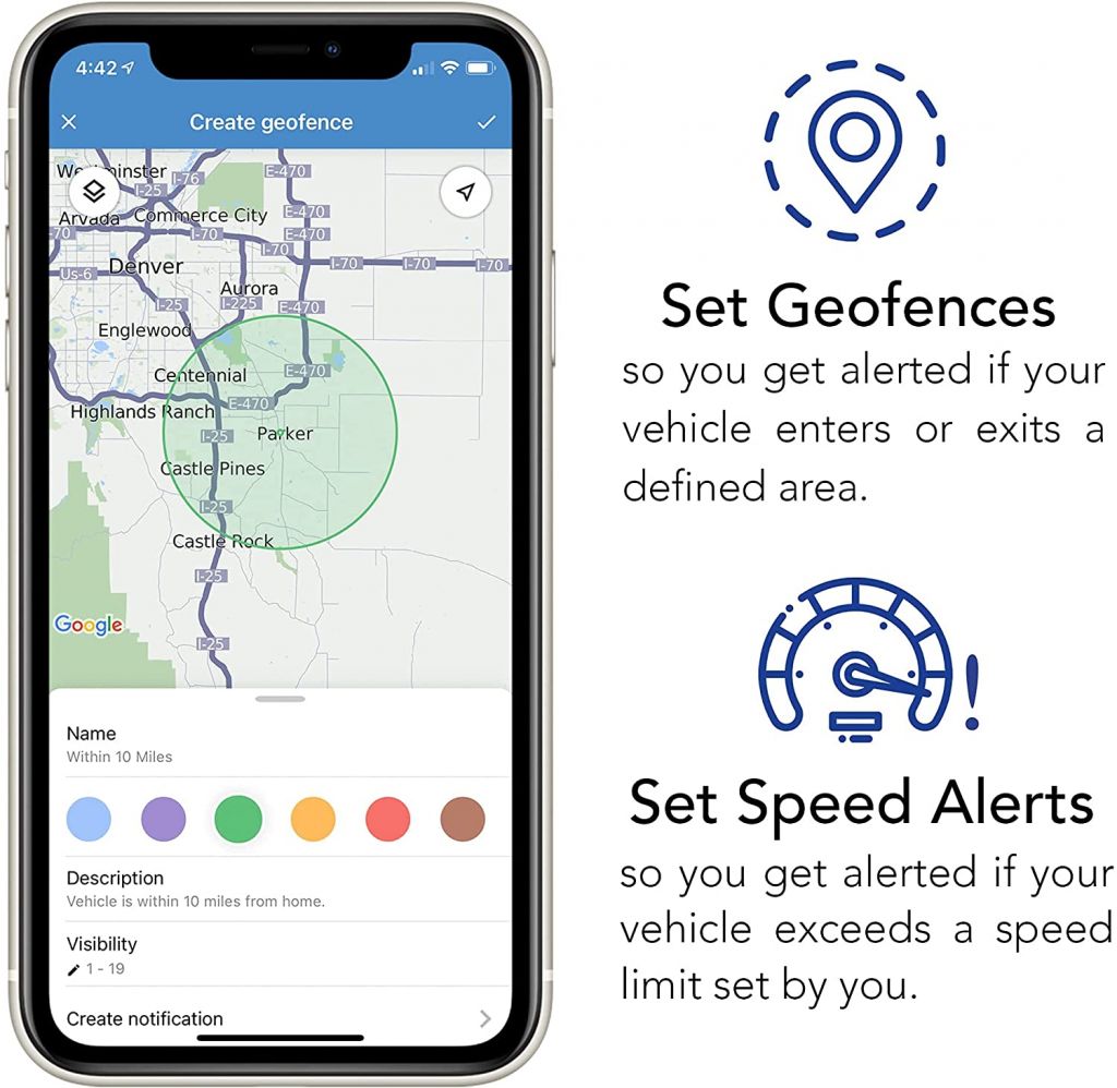 GPS Tracker For Vehicles - Brickhouse Security OBD-II Track Car Location and Speed with Mini OBD Tracking Device | Monitor Kids and Vehicles