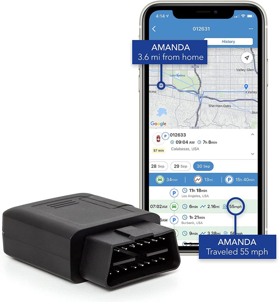 GPS Tracker For Vehicles - Brickhouse Security OBD-II Track Car Location and Speed with Mini OBD Tracking Device | Monitor Kids and Vehicles