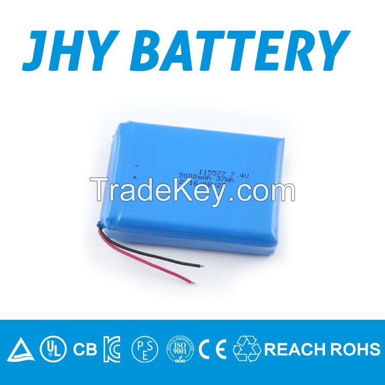 JHY Hot sale 3.7v 3800mAh 5062107 Lipo Battery rechargeable lithium io