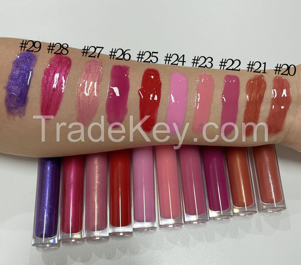 High quality long lasting mositure thick high pigment lip gloss with custom logo