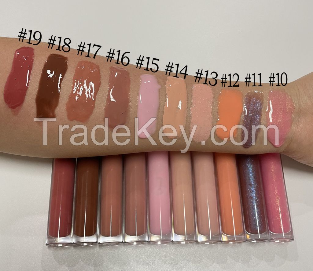 High quality long lasting mositure thick high pigment lip gloss with custom logo