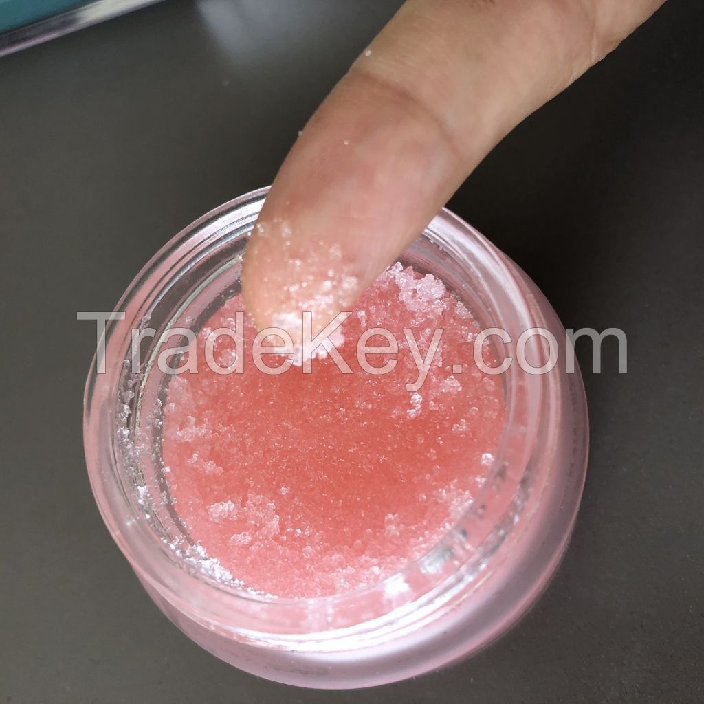 New Raspberry flavor exfoliating pink sugar lip scrub with custom logo