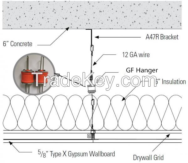 acoustic ceiling sound isolation Resilient hangers for suspended Drop Ceiling Hanger