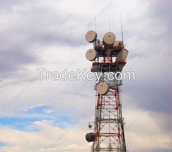 Galvanized Microwave Antenna And Communication Self Supporting Tower