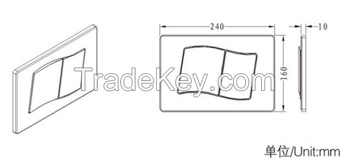 Front Panels for concealed cistern, Dual Flush