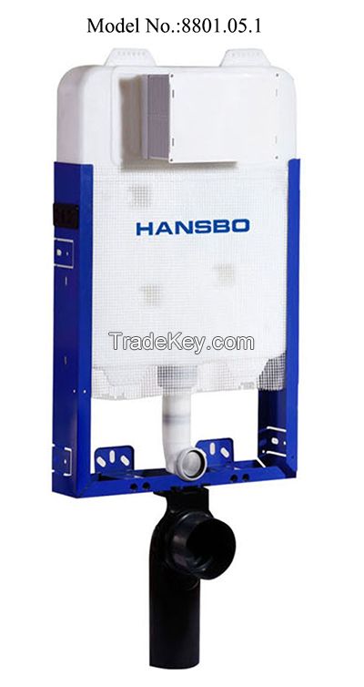 Hansbo Concealed Cistern, Dual Flush, Lower Tank, Compact Panel, Flush Volume Adjustable