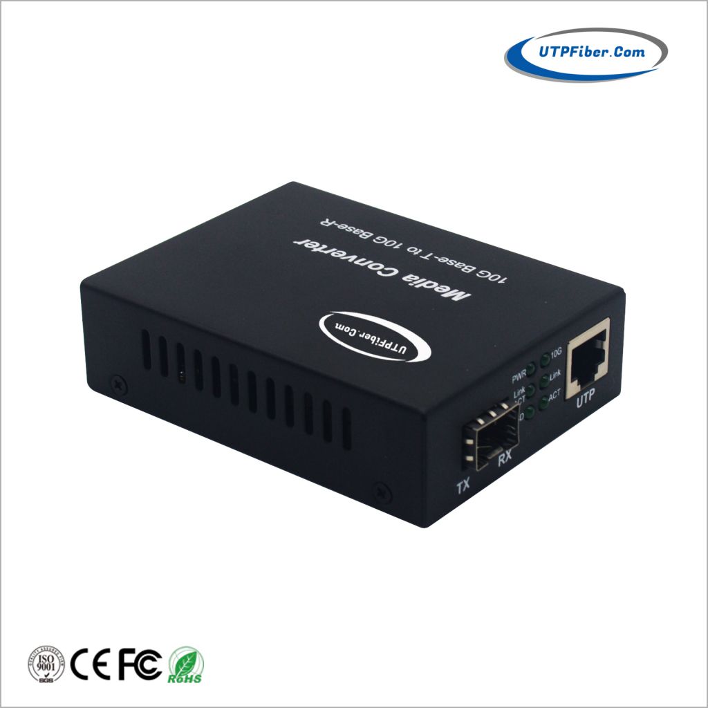 10G/5G/2.5G/1G/100M Copper to 10GBASE-X SFP+ Ethernet Media Converter