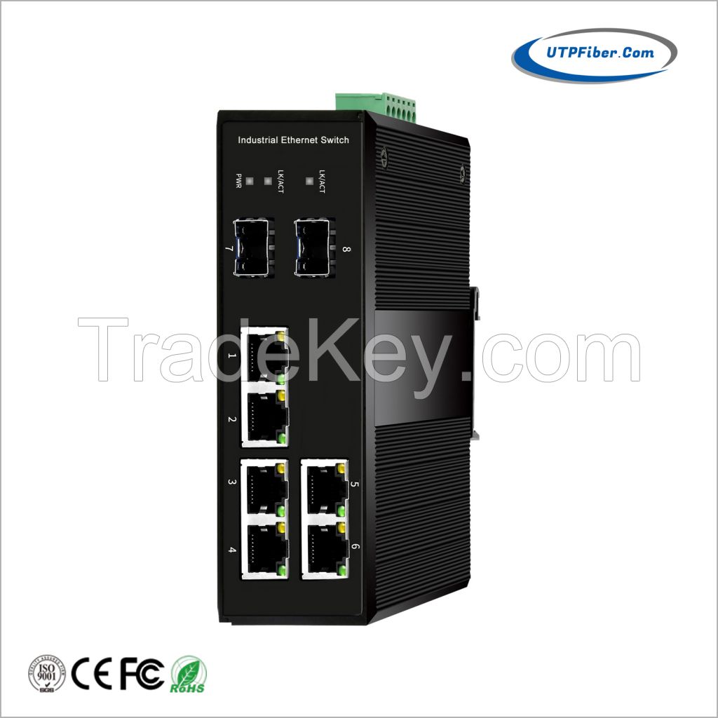 L2+ Industrial 4-Port 10/100/1000T 802.3bt PoE + 2-Port 10/100/1000T + 2-Port 100/1000X SFP Managed Ethernet Switch