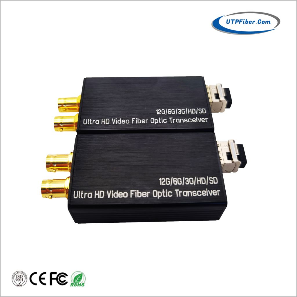 Mini 12G-SDI Fiber Converter with Tally or Reverse RS485