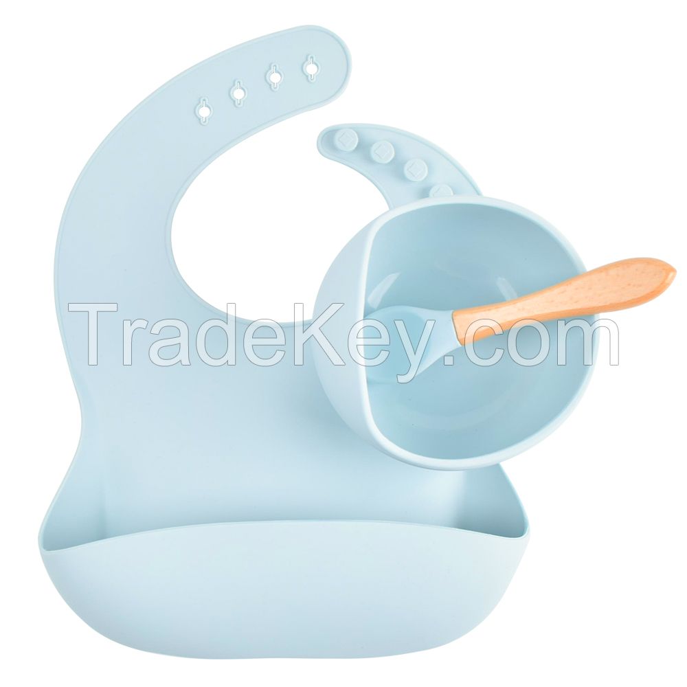 Wholesale Bpa Free Babies Products Non Slip Silicone Suction Bowl With Spoon