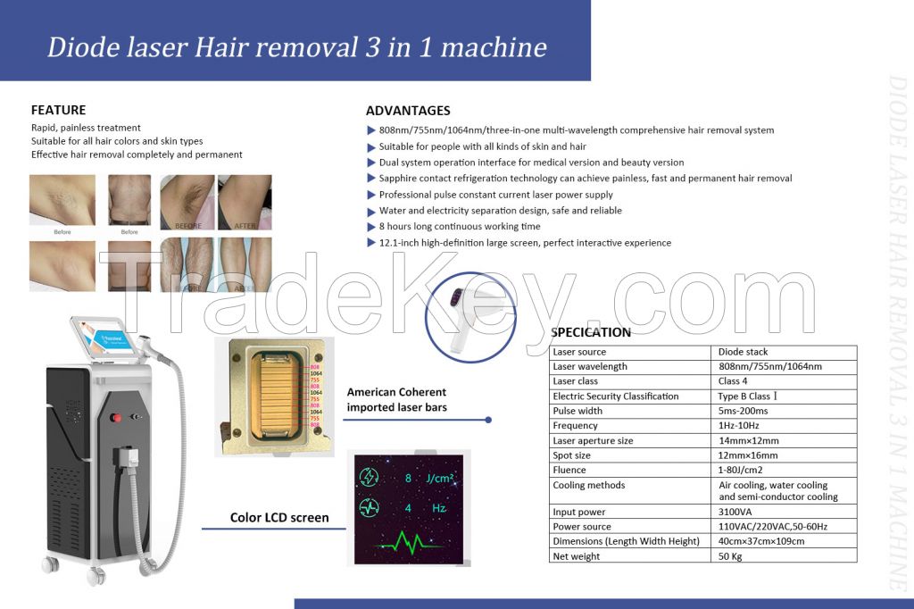 Diode laser hair removal machine