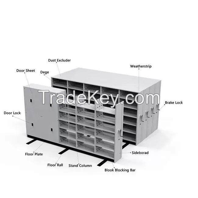 Metal Mobile Shelving Steel Intelligent Mobile Steel File Compactor