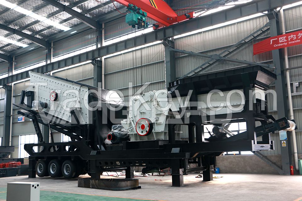 50-100tph Capacity Portable Mobile Stone Crusher Moving Crushing Plant For Sale