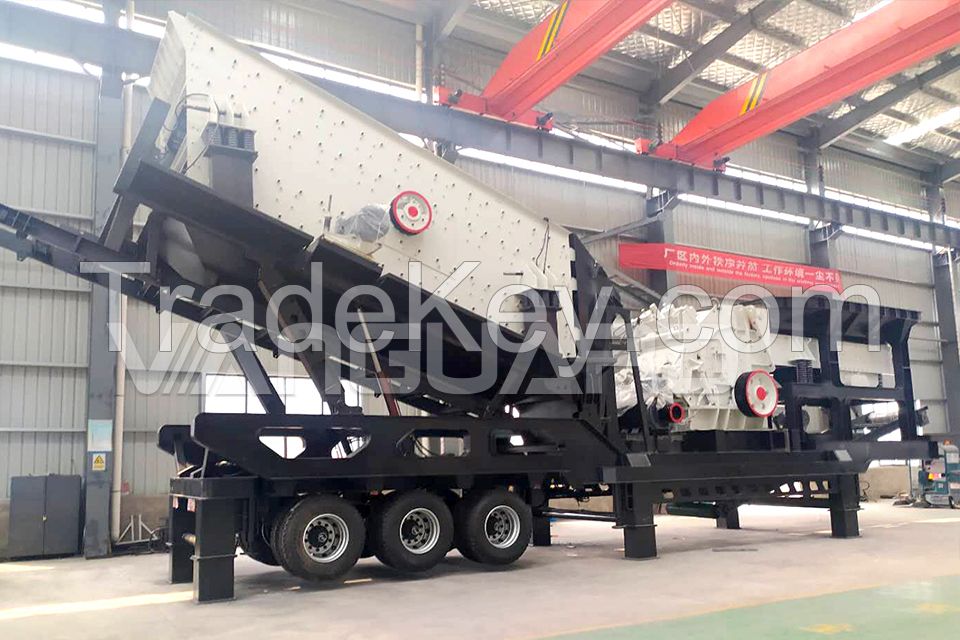 50-100tph Capacity Portable Mobile Stone Crusher Moving Crushing Plant For Sale