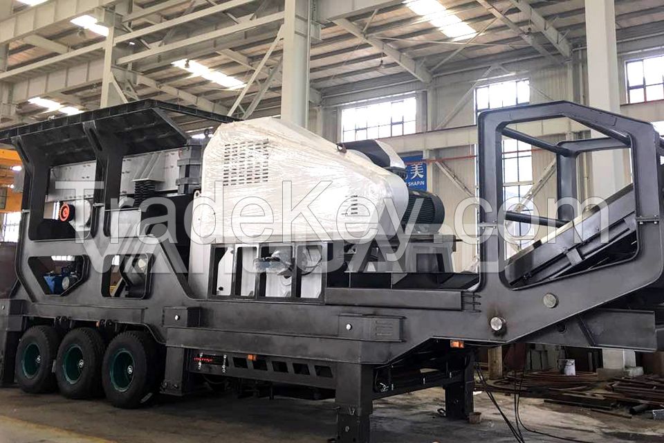 50-100tph Capacity Portable Mobile Stone Crusher Moving Crushing Plant For Sale