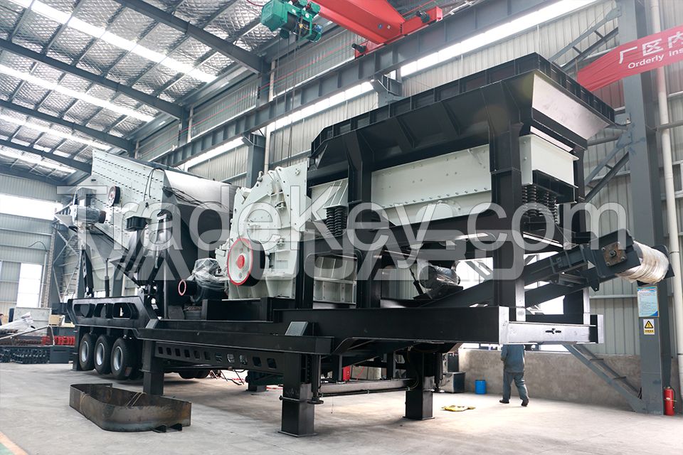 50-100tph Capacity Portable Mobile Stone Crusher Moving Crushing Plant For Sale