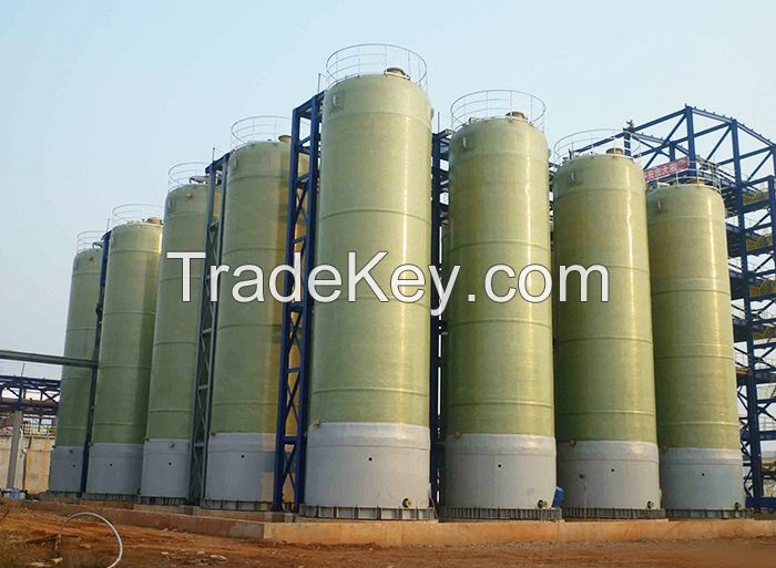 Horizontal Fibeglass Glass Fiber Reinforced Plastic FRP Storage Tank