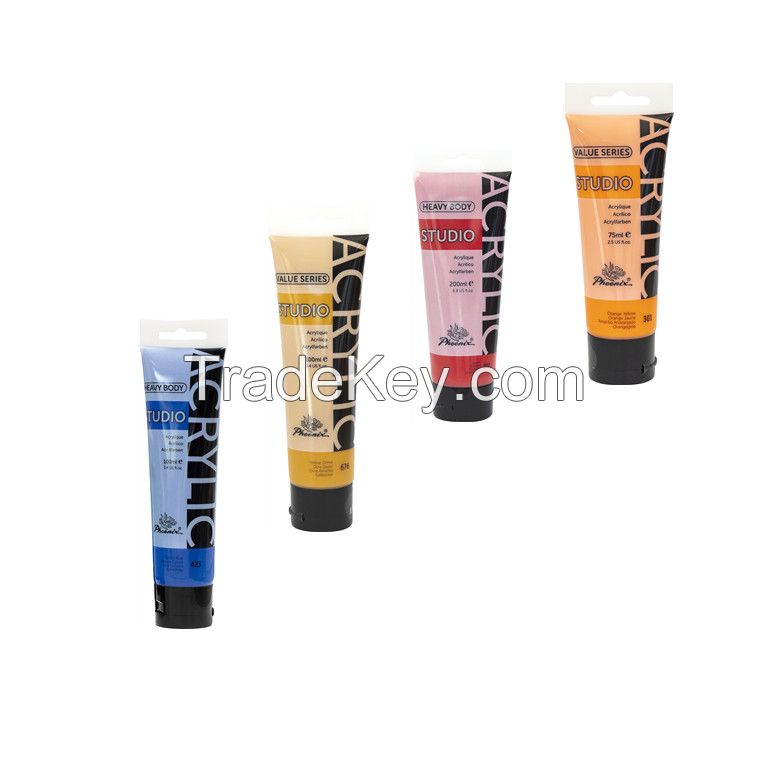 Phoenix Acrylic Paints 75/100/200/250/500 ml Plastic Tubes Studio Series 