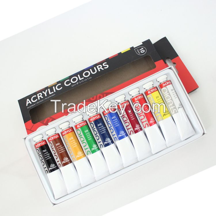 Acrylic Paints 10 x 22ml sets Studio Series For Canvas in 61 colors with CE certification