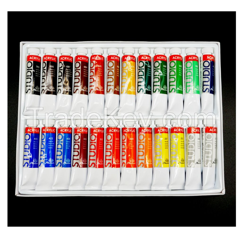 PHOENIX Acrylic Transparent Colors Acrylic Paint 24 Color Set