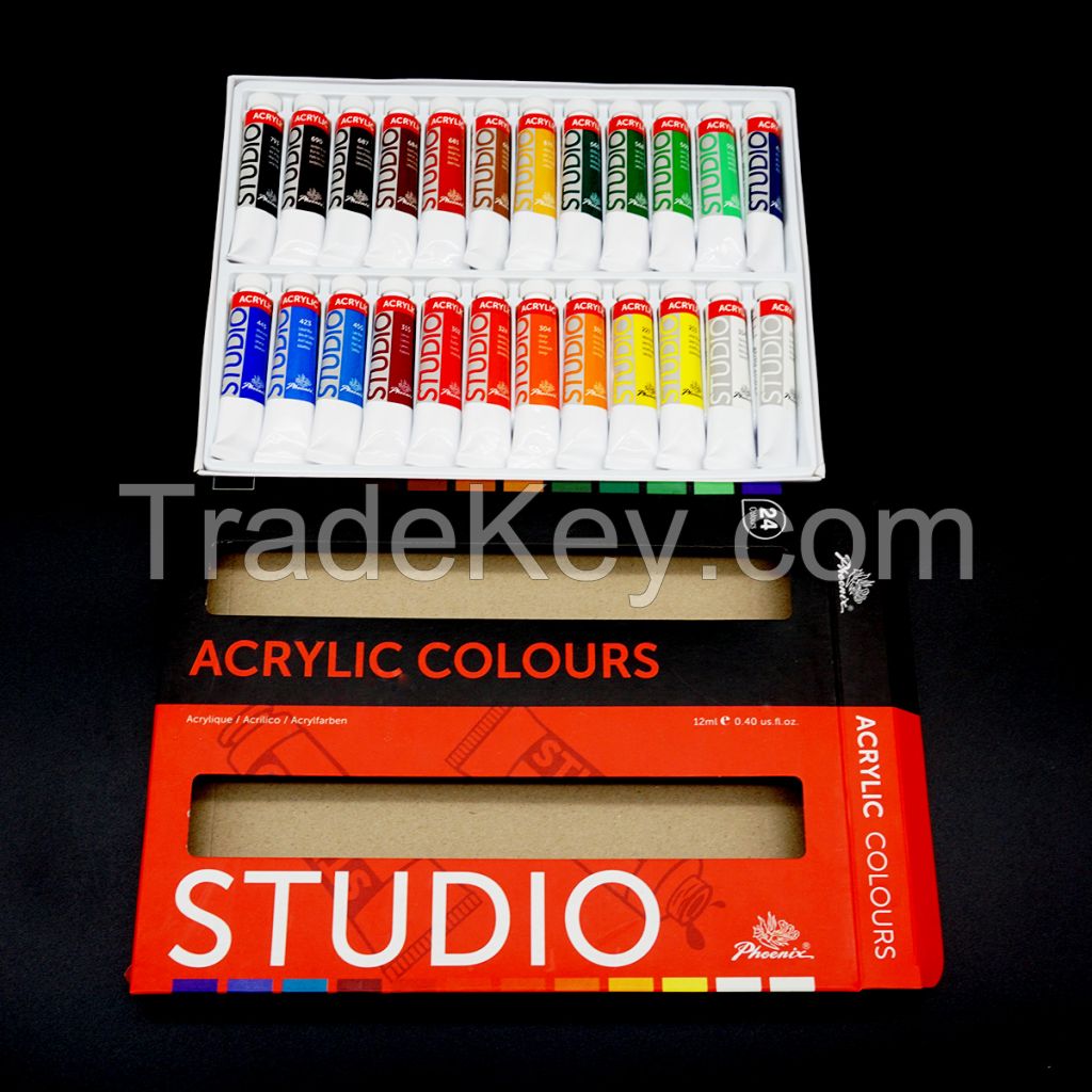 PHOENIX Acrylic Transparent Colors Acrylic Paint 24 Color Set