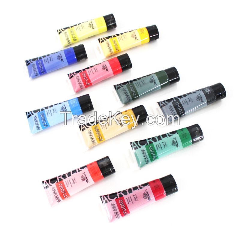 2021 Hot Selling New Design Rich Color 71 Colors Acrylic Paint used with Paint Brush Palette For Artist