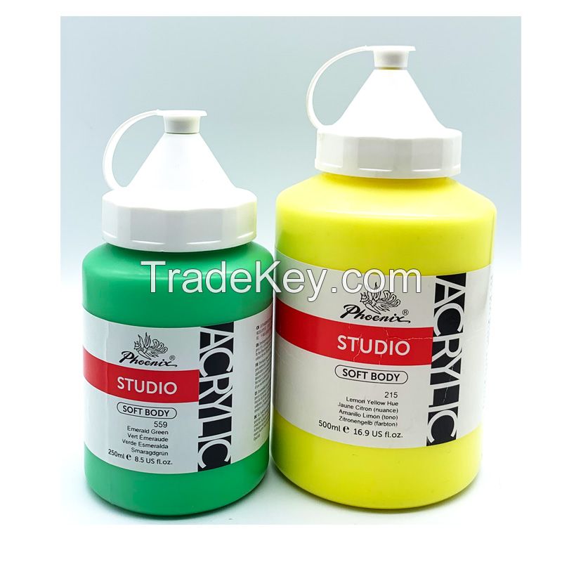 Phoenix Hot Sale Non-toxic 59 Colors Plastic Bottle 250ml Colorful Acrylic Paint Bulk Artist Acrylic Paint