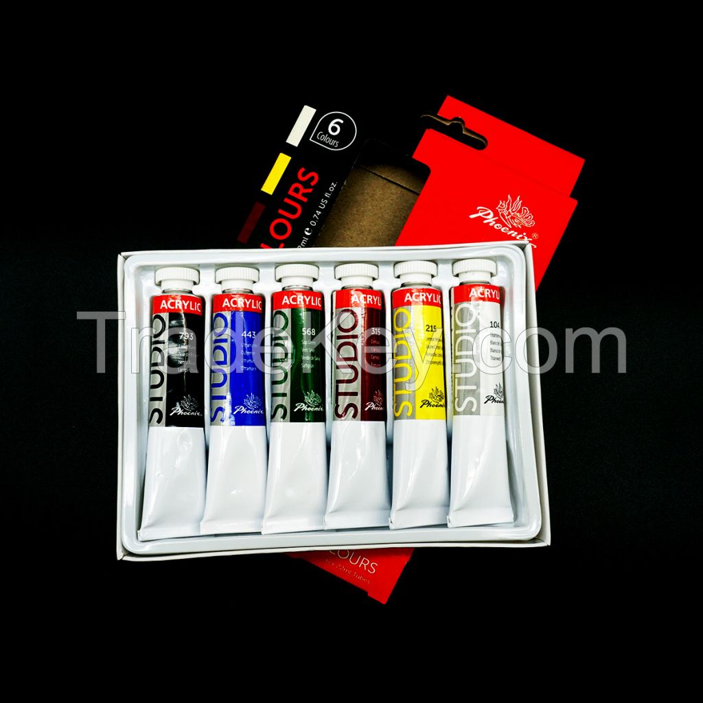 AP approved 2021 Hot Selling New Design Rich Color 6 Colors Acrylic Paint Set For Artist