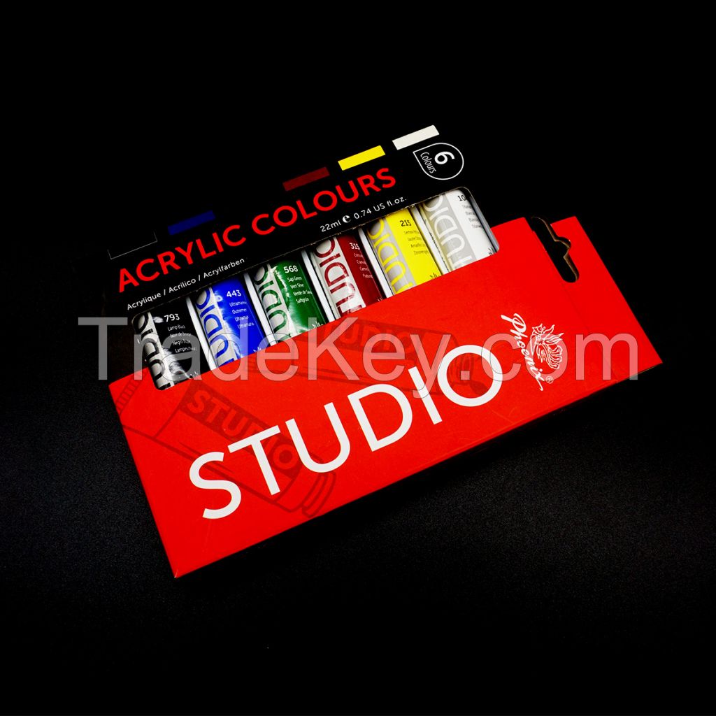 CE certificate Hot selling online paint tubes 22ml with 6 color acrylic paint set for painting