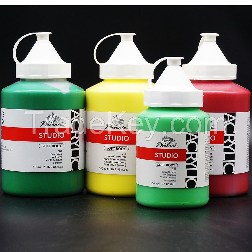 hot sell for DIY drawing 500ml Aluminium acrylic paint bottle 60 colors acrylic paint