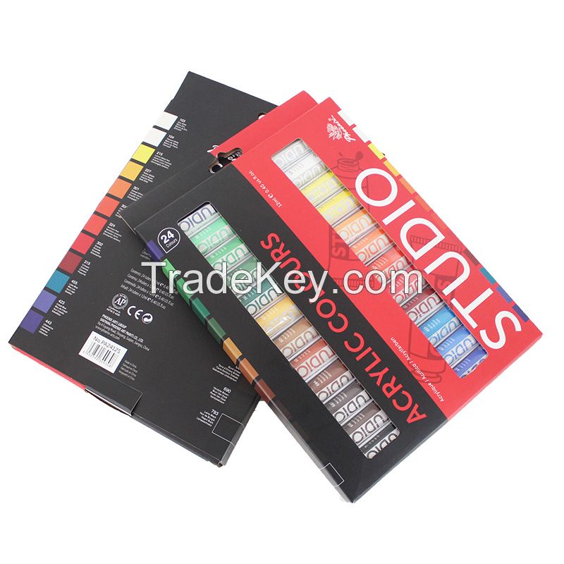 Manufacture Wholesale Acrylic Paint Sets Studio Series For Canvas Sets 6/10/12/18/24 colors