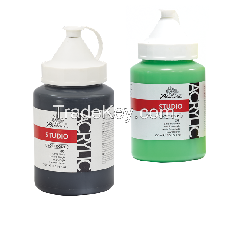 Acrylic Paints Soft body 250ml Can Value Series For Canvas in 53 colors with CE certification