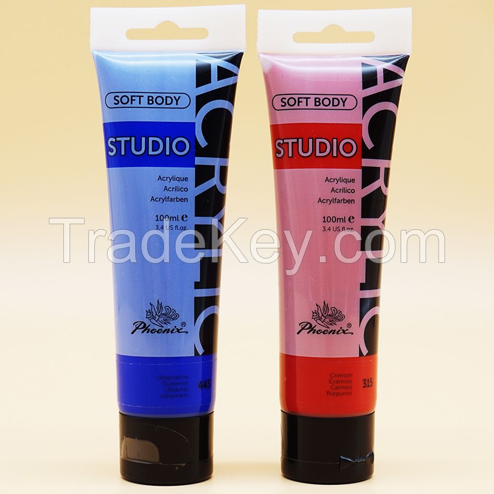 wholesale CE and AP Phoenix Multi color 100 ml acrylic paint tube package acrylic paint