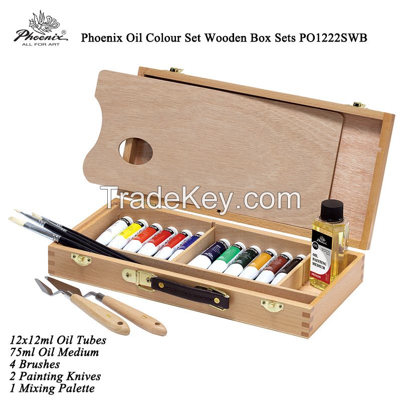 fine quality China Phoenix 12 colors 12ml Oil paint set oil colour for promotion