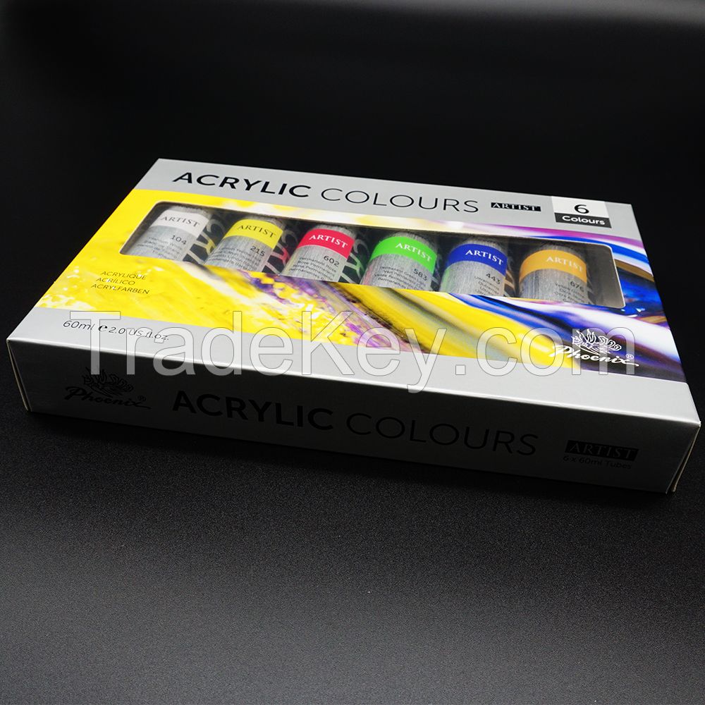 Phoenix Artist Grade 6 10 Colors Acrylic Color Set 60 Ml Drawing Painting Acrylic Set