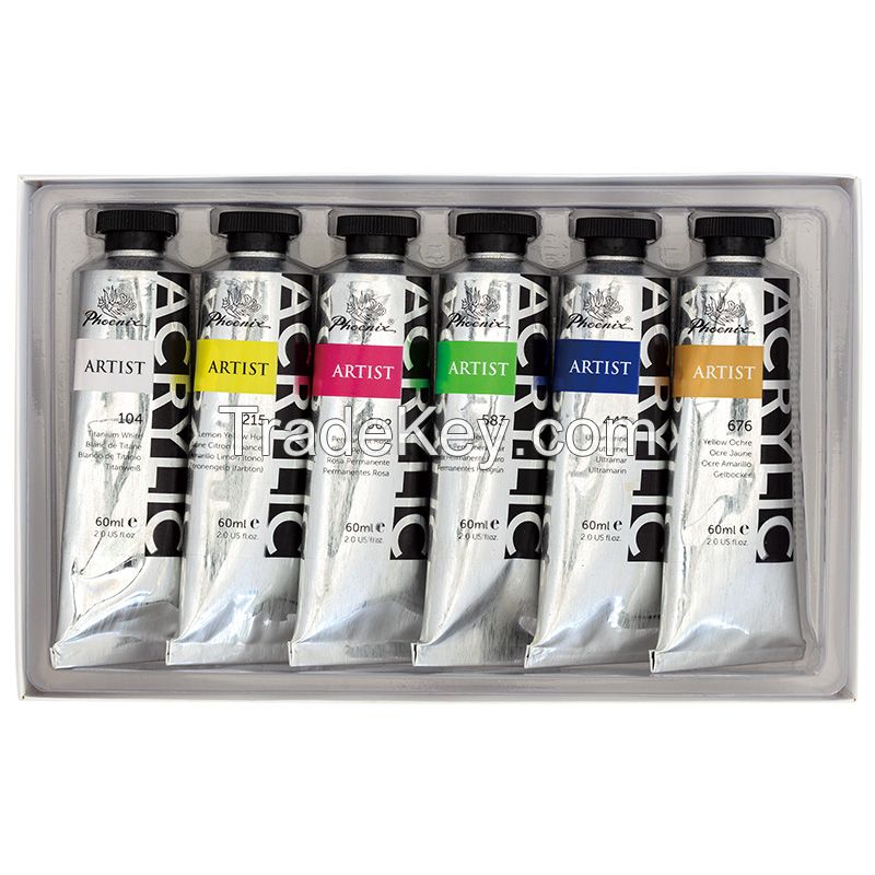 Phoenix Artist Grade 6 10 Colors Acrylic Color Set 60 Ml Drawing Painting Acrylic Set