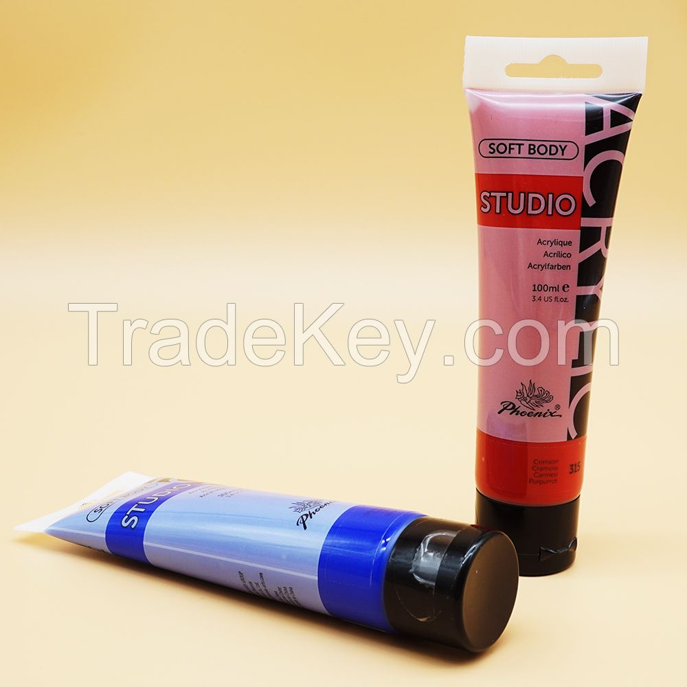 Wholesale Acrylic tubes Acrylic Paints Soft body Series For Canvas 75/100/200/250/500 ml Plastic Bottles Bulk Packages