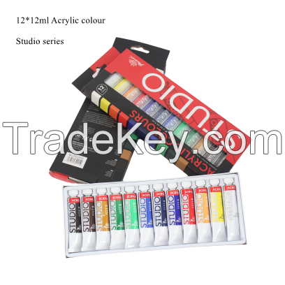 Hot Acrylic Paints 24 x 12ml in 61 colors art sets Wholesale For Canvas with AP EN71 CE certification