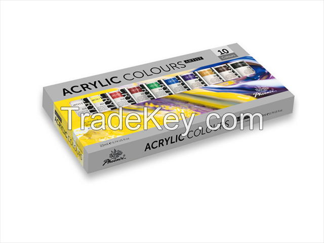 Acrylic Paints 10 x 22ml Artist level Wholesale For Canvas in 50 colors with CE certification