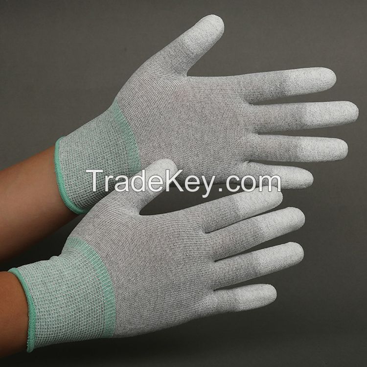 ESD 13 Guage Finger PU Coated Top Fit Gloves for Cleaning Room