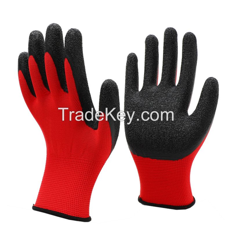 Latex Coated Industrial Safety Rubber Hand Protective Working Gloves