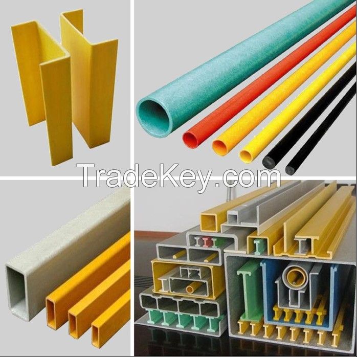 FRP Pultrusion Profiles Fiberglass Pultruted Rod and GRP Tubes FRP H Beam