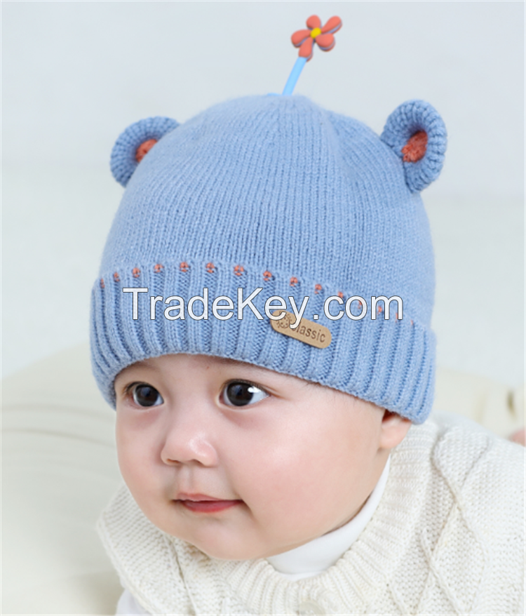 2021 New arrival double layers cute design baby soft winter hats