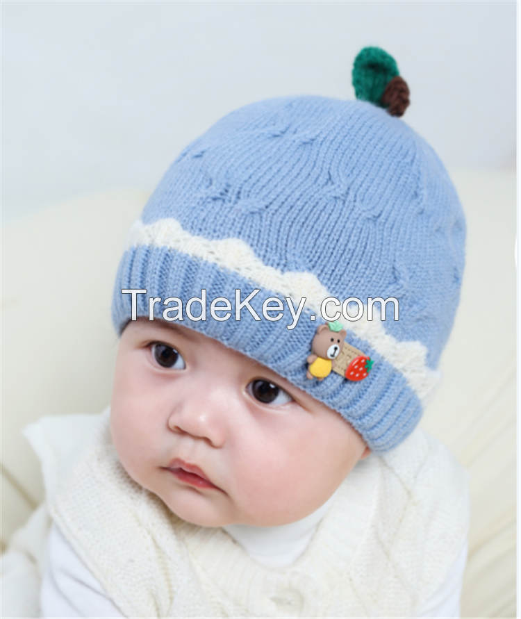 2021 New arrival double layers cute design baby soft winter hats