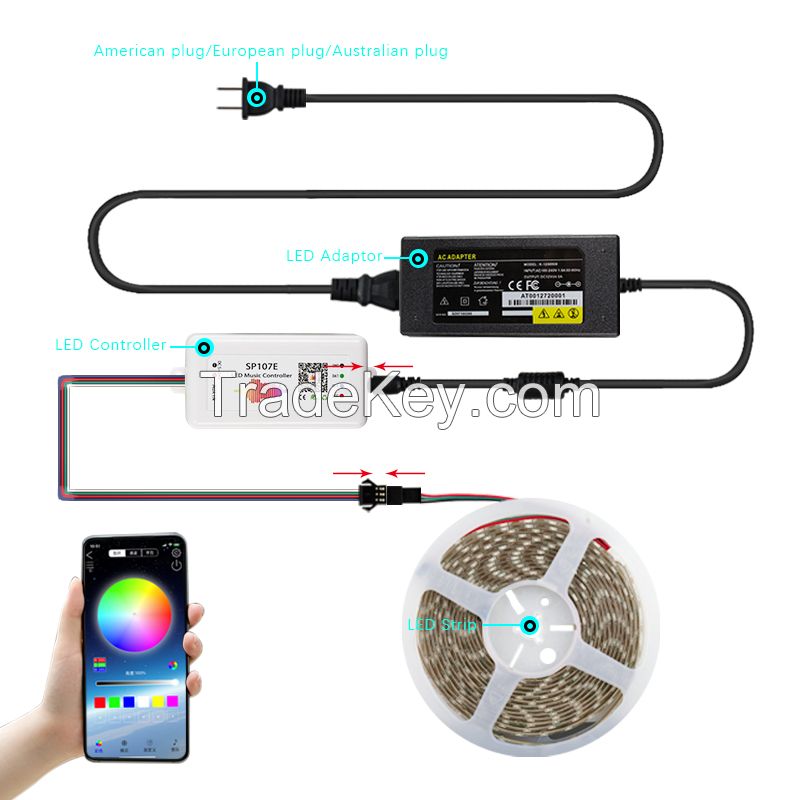 5050 SMD Light Strip Set LED strip kit with Mobile Phone APP