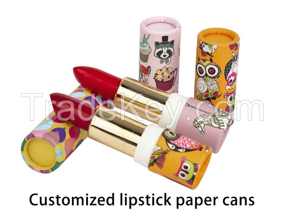 Custom mini eco friendly kraft paper deodorant stick container lip balm tube twist push up lip stick paper tube