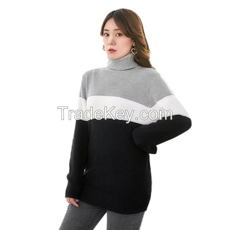 Striped Knitwear Chunky knitted Clothing Women Pullover Sweater